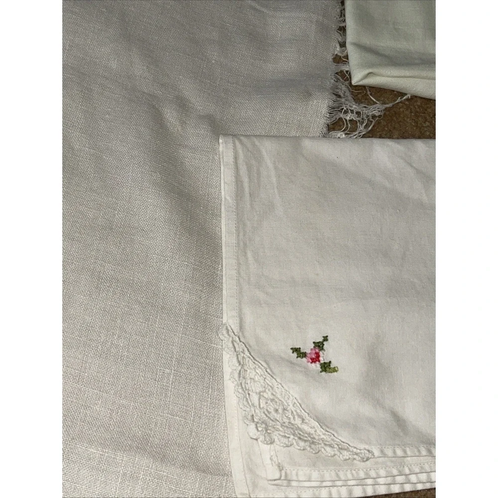 Lot of Assorted Vintage Linens Crochet Embroidered